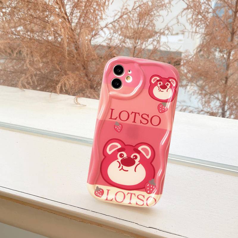 Ốp lưng Gấu dâu tây Vivo Y16 Y02 Y22 Y21 Y20 Y35 Y15A Y21T Y33T Y20 Y20i Y20S Y17 Y15 Y12 Y19 Y50 Y75 S1 V25 V20 Ốp Điện Thoại Case