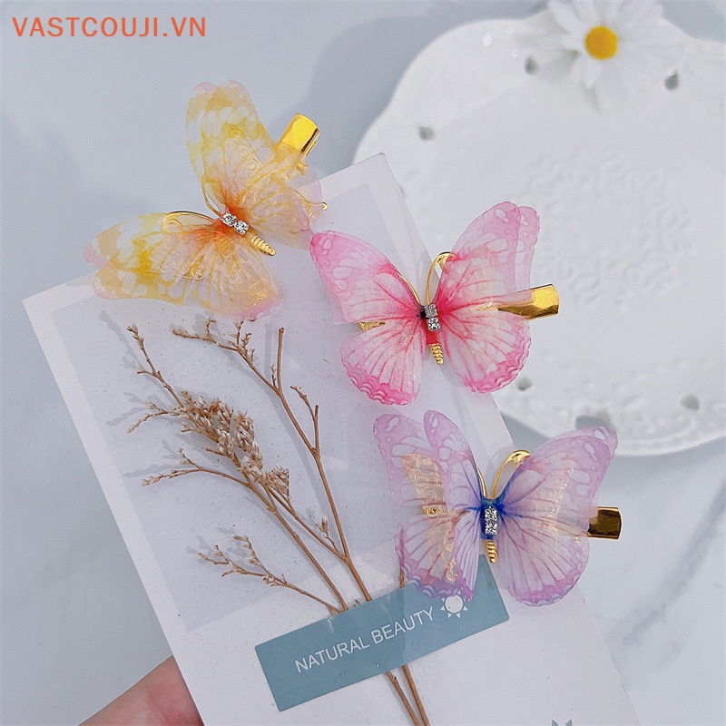 Kẹp Tóc Hình Bướm 3D Xinh Xắn Cho Bé Gái