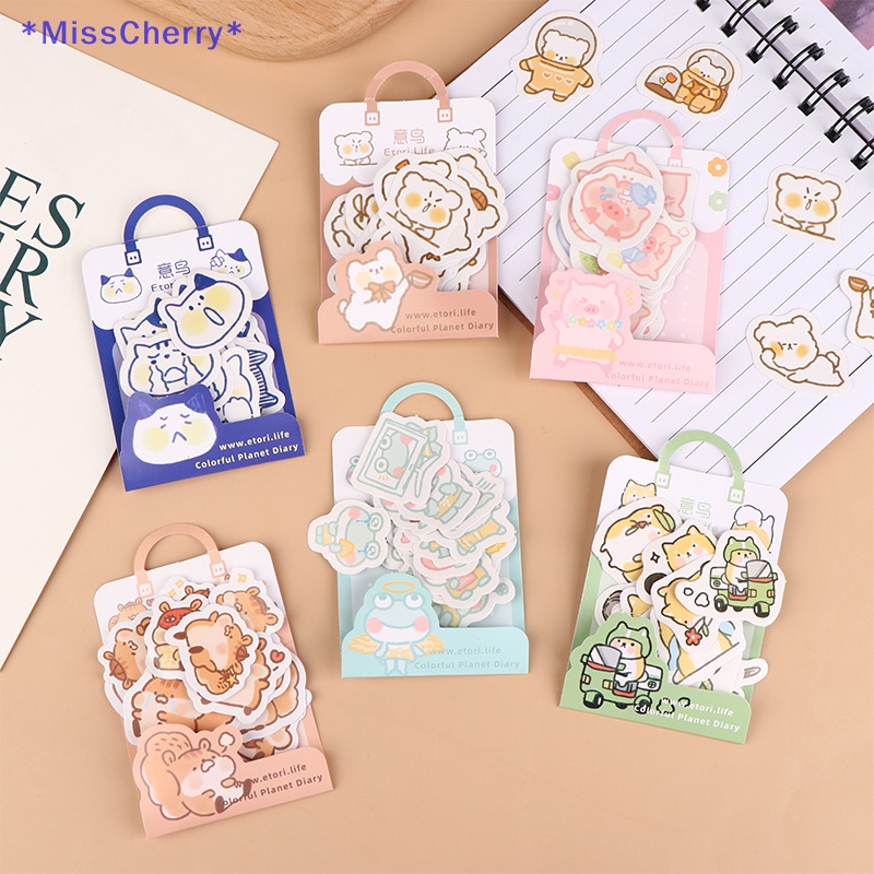 Set 40 Sticker Dán Trang Trí Nhật Ký Hình Động Vật Dễ Thương Mới