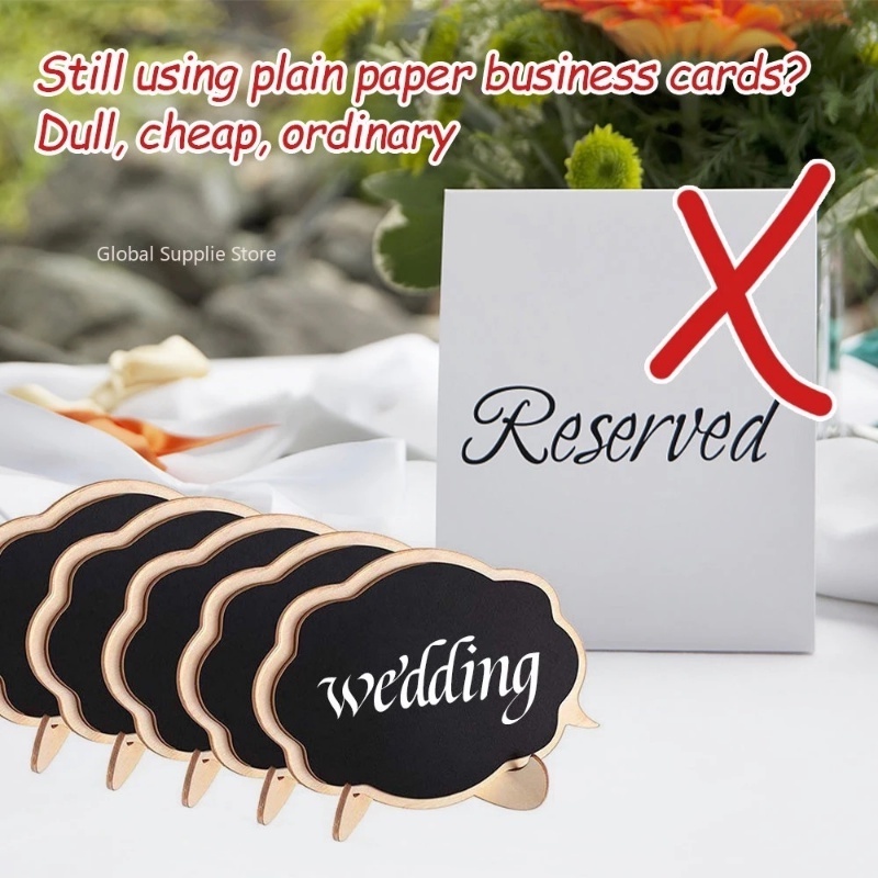 Bảng Đen Viết Phấn Mini Có Thể Xóa Được Kèm Giá Đỡ Trưng Bày Trang Trí Bàn Tiệc