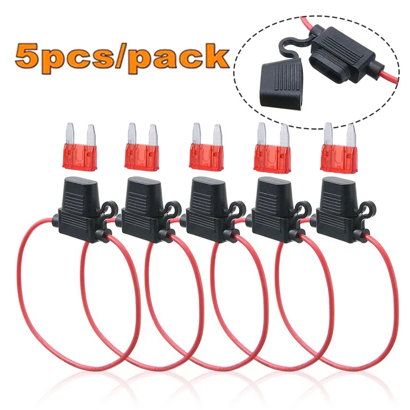 Set 5 Giá Đỡ Cầu Chì 12V 20A DC Chống Thấm Nước Chất Lượng Cao Cho Xe Hơi