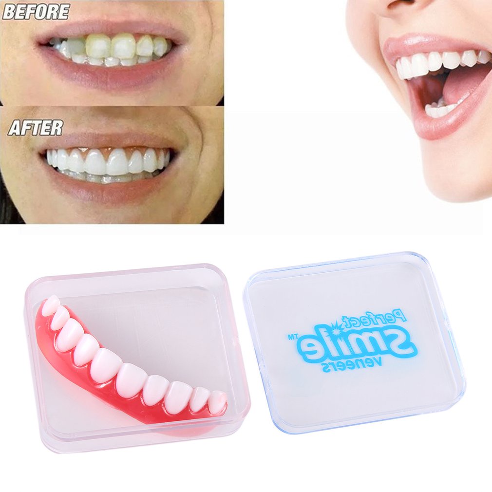 Adult Silicone Veneers Denture Paste Instant Flex Fit Perfect Smile New [Q/6]