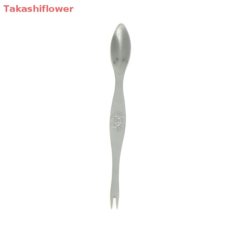 (Takashiflower) Nĩa Ăn Trái Cây Hình Cua Biển Bằng Thép Không Gỉ