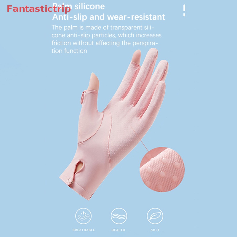 Găng Tay Chống Nắng / Tia UV Màu Trơn Thời Trang Mùa Hè Mới Cho Nữ