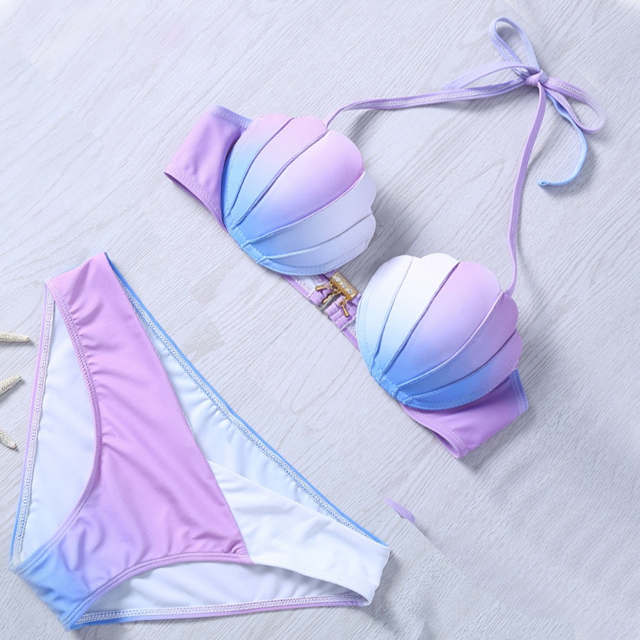 Hàng Mới Về bikini Nàng Tiên Cá Màu gradient Phong Cách Châu Âu