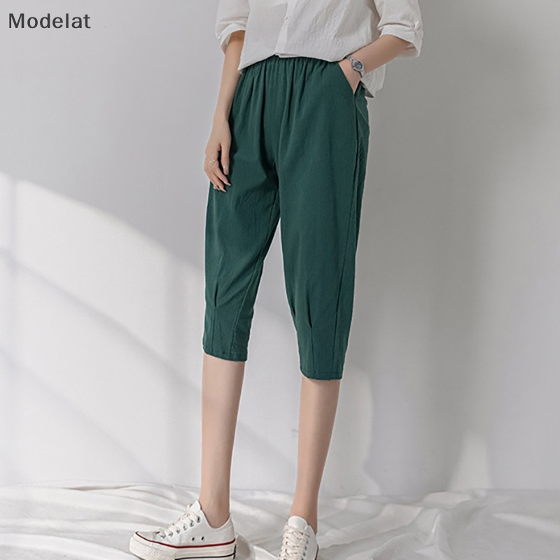 Mfc Quần Cotton Lanh Mỏng Lưng Cao Dáng Rộng Thời Trang Thường Ngày Cho Nữ