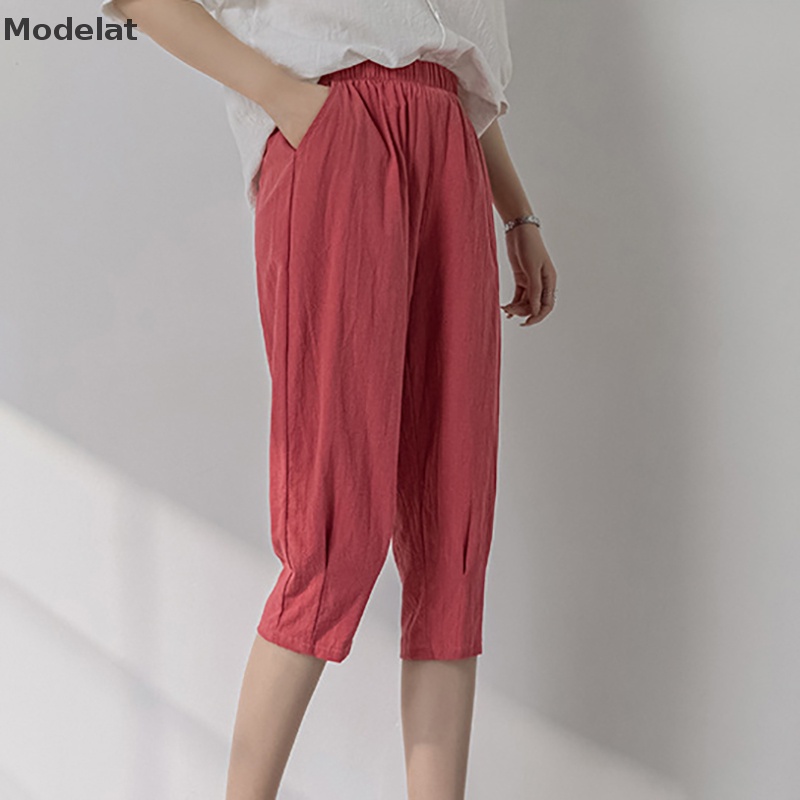 Mfc Quần Cotton Lanh Mỏng Lưng Cao Dáng Rộng Thời Trang Thường Ngày Cho Nữ