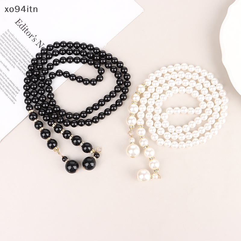 Thắt Lưng Dây Xích Kim Loại Đính Ngọc Trai Thanh Lịch Cho Nữ