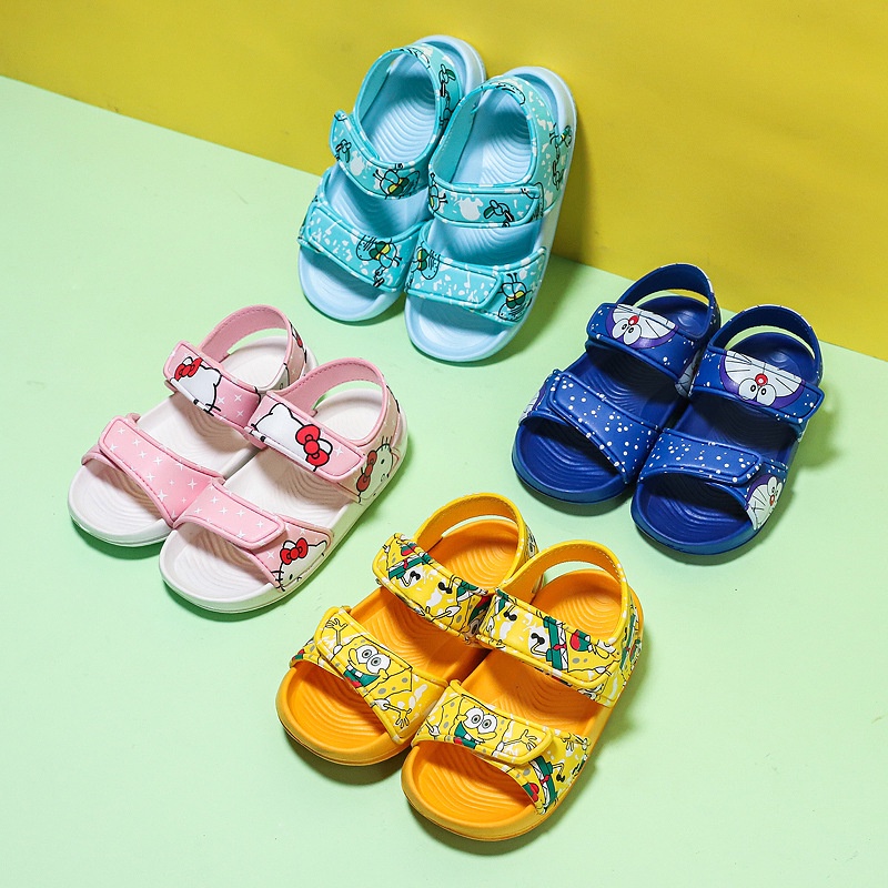 Doremi Dép Sandal Quai Dán Chống Trượt Thoáng Khí Thoải Mái Họa Tiết Hoạt Hình Cho Bé Trai Và Bé Gái