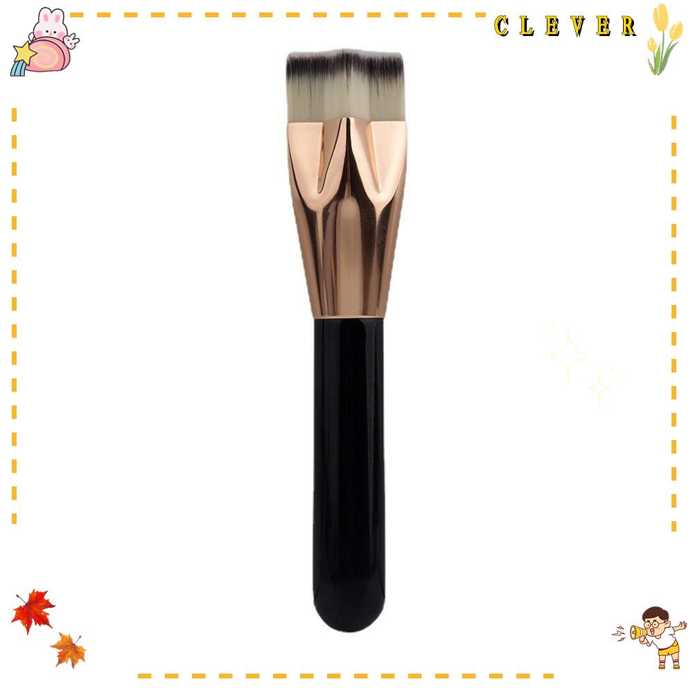 Cọ Trang Điểm Đầu Dẹt Không Đánh Dấu Màu Đen Sáng Bóng Hình Ngôi Sao Năm Cánh