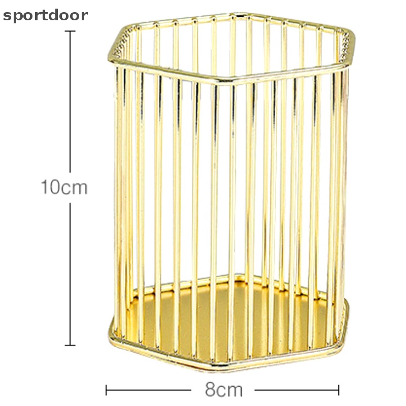[sportoutdoor] Hộp Đựng Bút Bằng Kim Loại Màu Vàng Hồng Để Bàn Trang Trí Nhà / Văn Phòng / Trường Học