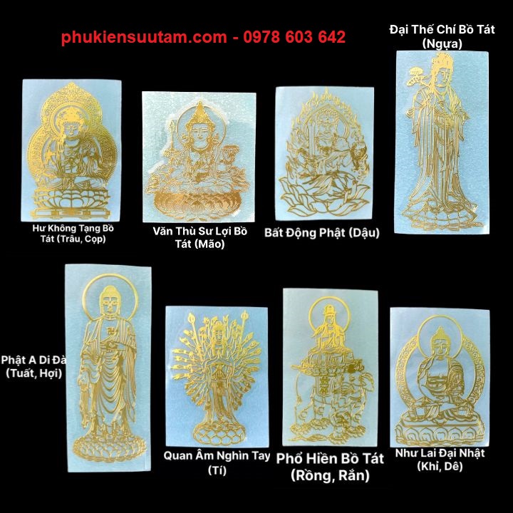 Miếng Dán Phật Bất Động Minh Vương Cho Tuổi Dậu, kích thước: 6.4 x 4.7 cm, màu vàng - TMT Collection - SP006162