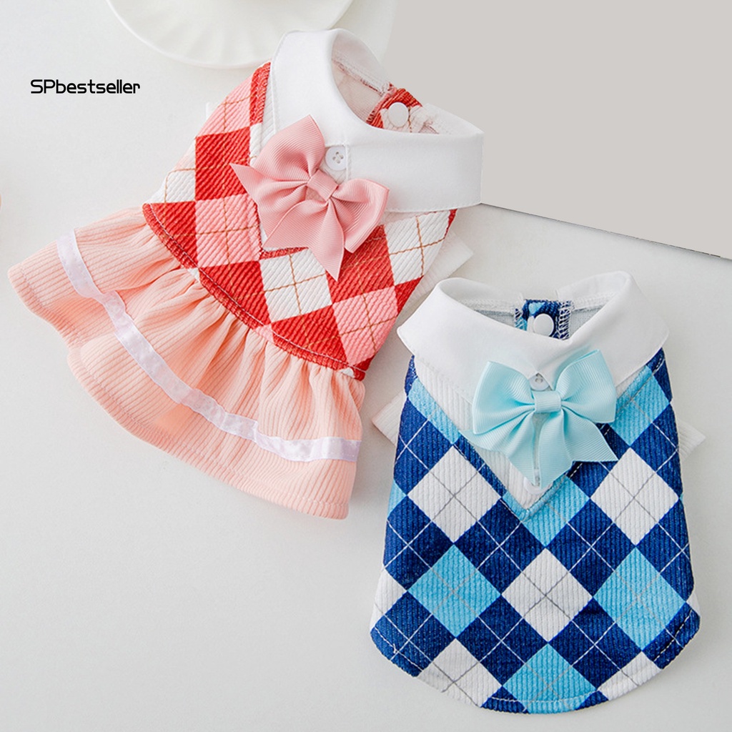 Spbestsellkr Đầm Thú Cưng Thắt Nơ Phong Cách Đại Học Chống Mài Mòn Làm Quà Tặng Sinh Nhật