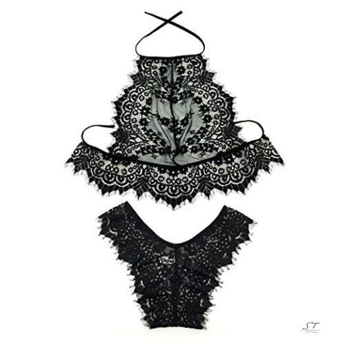 Set 3 Món Đồ Lót Ren Lưới Màu Sắc Trơn Xuyên Thấu Gợi Cảm CY03