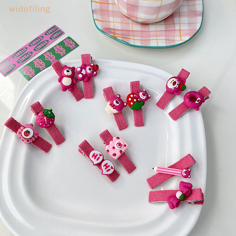 1 Kẹp Tóc Hình Chú Gấu / Trái Dâu / Cua Dễ Thương Phong Cách Vintage Cho Bé Gái
