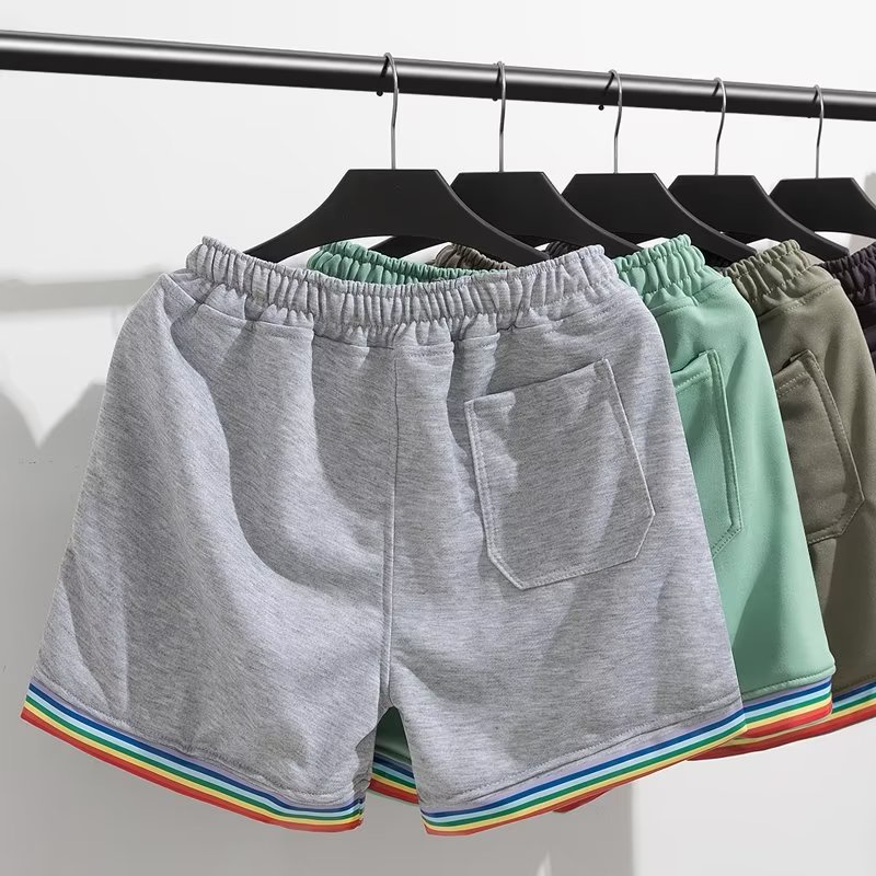 Quần Short Thể Thao Chất Liệu Cotton Mỏng Dáng Ôm Màu Cầu Vồng Thời Trang Mùa Hè Cao Cấp Cho Nam