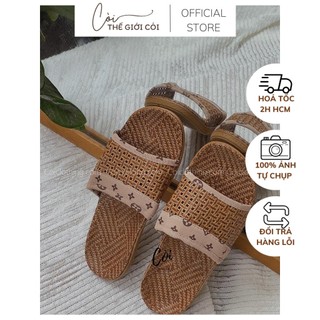 [ HÀNG MỚI VỀ ] Dép bảng ngang cói phối LV