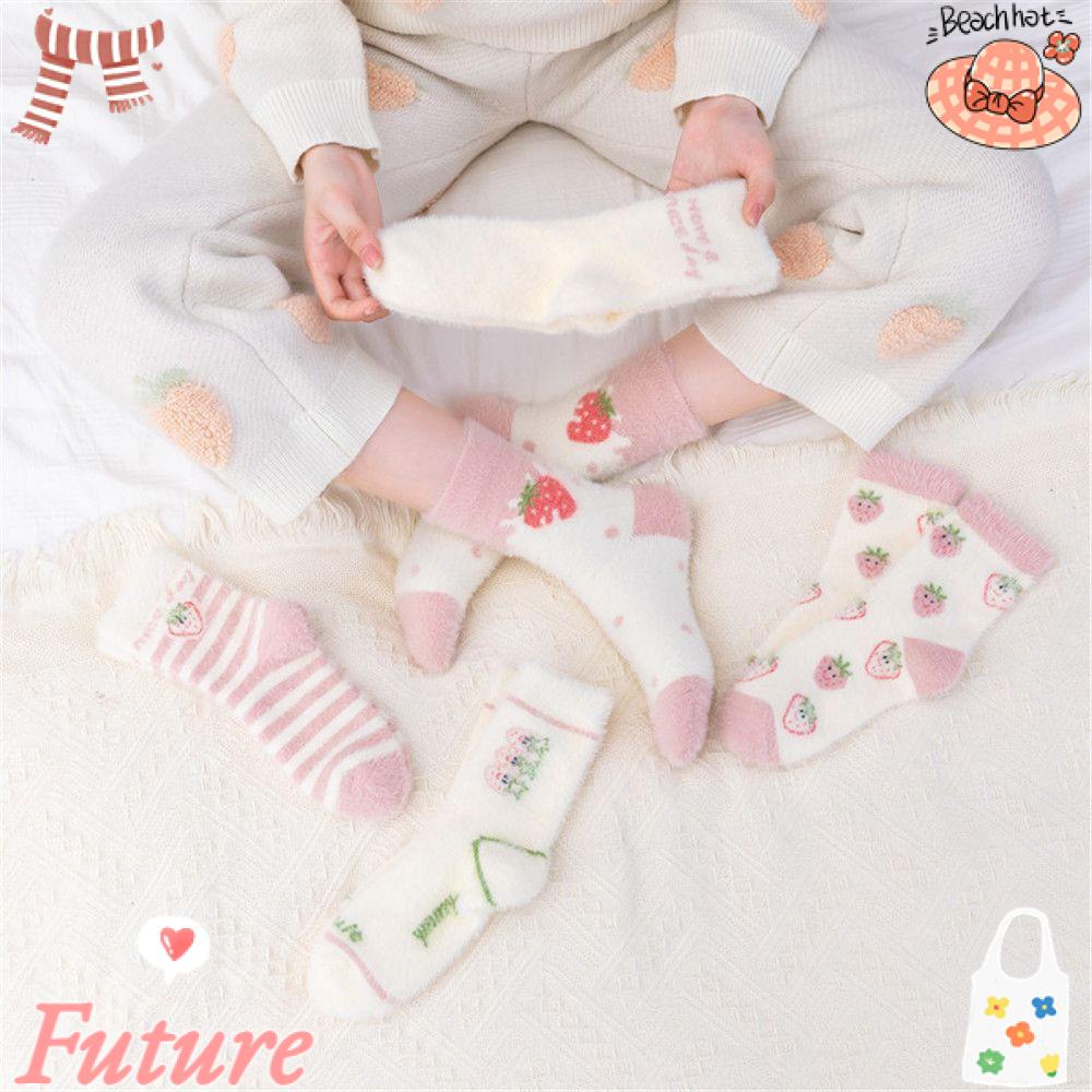 Vớ Lông Cừu San Hô Dày Dặn Thoải Mái Thời Trang Mùa Đông Cho Nữ