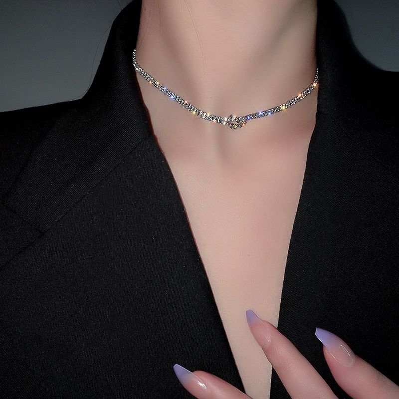 Vòng cổ Đính Đá Phong Cách Hip Hop Thời Trang Cho Nữ