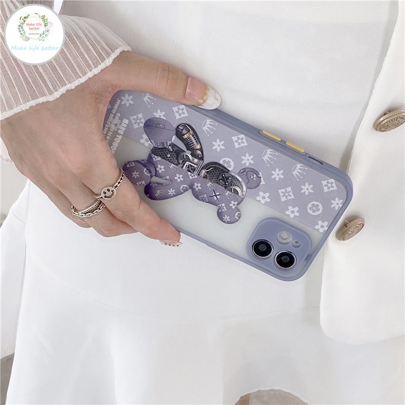 Ốp Điện Thoại Acrylic Hình Gấu Máy Ảnh Cho Iphone 11 12 13 14 Pro MAX 14 PLUS X XS MAX XR