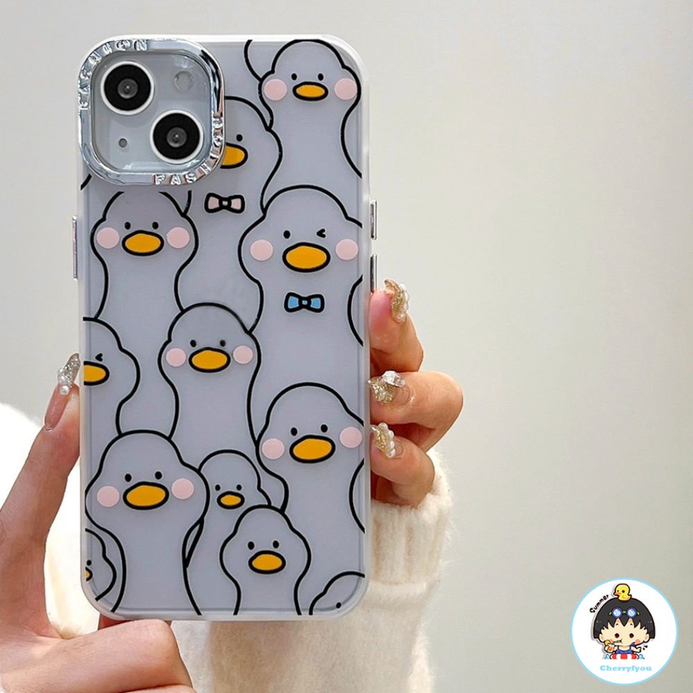 Ốp Điện Thoại TPU Mềm Chống Dấu Vân Tay Chống Rơi In Hình Vịt Vàng Cho IPhone 11 14 13 12 Pro Max XR X 7 8 Plus