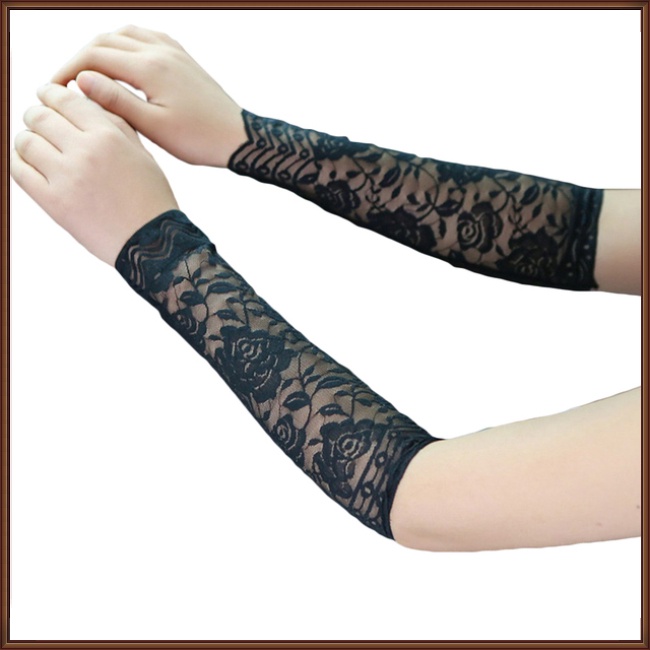 1 Đôi Găng Tay Chống Nắng Tia UV Họa Tiết Ren Thời Trang Dành Cho Nữ Sự Bảo Vệ