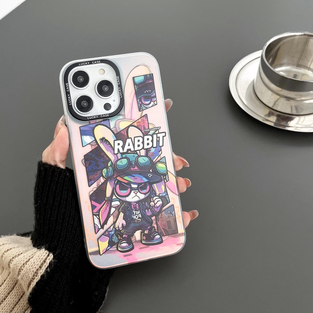 Ốp Điện Thoại TPU Dẻo Trong Suốt Họa Tiết Chú Thỏ Thời Trang Cho iPhone 14 13 12 11 PRO MAX