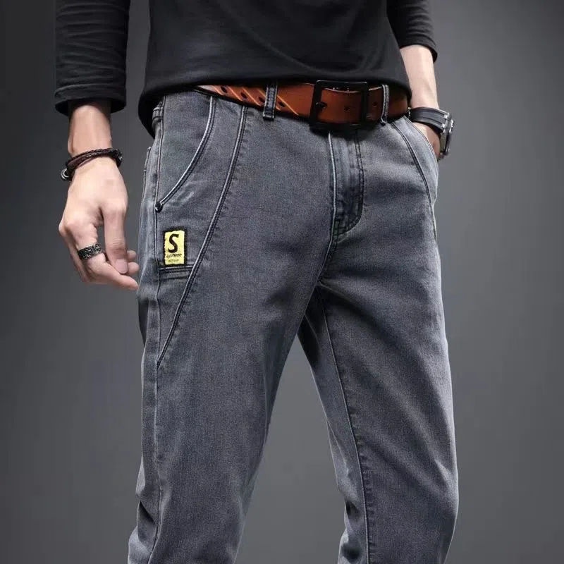 Quần Jean Xám Dáng Ôm Phong Cách Hàn Quốc Dễ Phối Đồ GX1P Thời Trang Mùa Thu Cho Nam