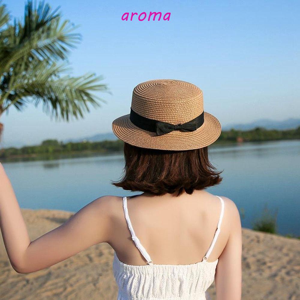 Mũ Cói Chống Nắng Thắt Nơ Phong Cách Anh Quốc Cho Nữ