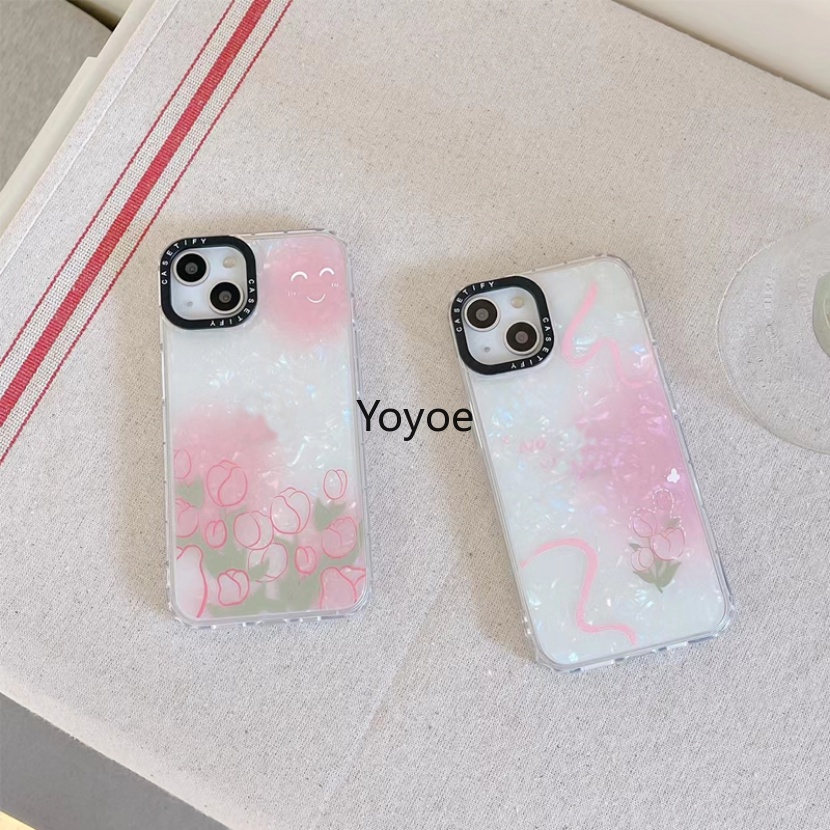Ốp Điện Thoại Silicone Trong Suốt Chống Sốc In Hình Hoa Tulip Cho iPhone 14 Plus 14 13 12 11 Pro Max 13 14