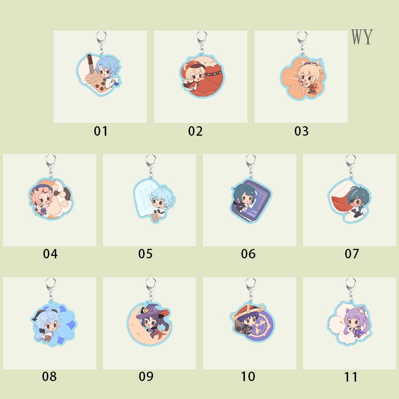 Móc Khóa Hình Nhân Vật Hoạt Hình Anime Genshin Va Chạm