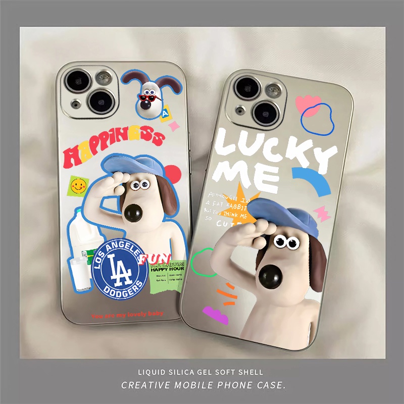 Ốp Điện Thoại TPU Silicone Mềm Mạ Điện Chống Sốc In Hình Chú Cún Cho IPhone 14 13 12 11 Pro XS Max XR X 8 + 7 6S Plus