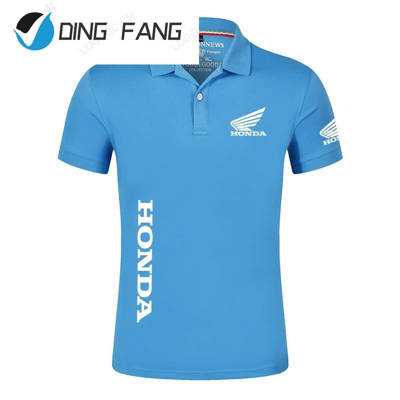 Áo Thun Polo Cotton Tay Ngắn Màu Trơn In Logo Honda Nhanh Khô Thoáng Khí Thời Trang Mùa Hè 2023 Cho Nam