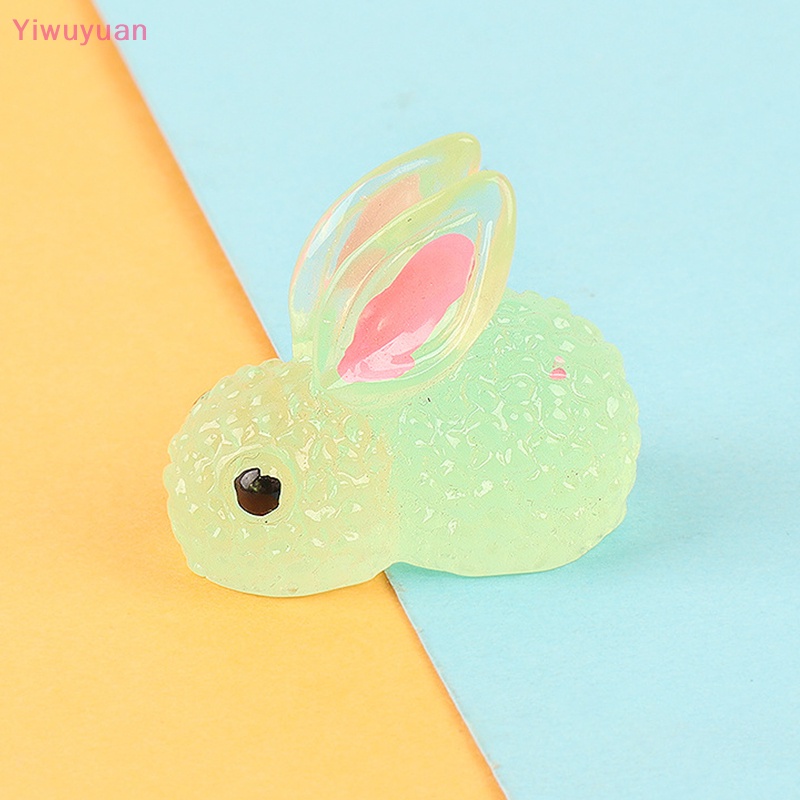Bộ 5 Tượng Thỏ Mini Phát Quang Trang Trí Tiểu Cảnh Mới