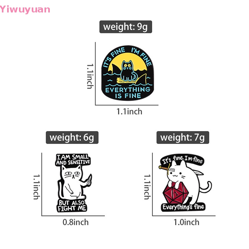 < Yiwuyuan > Trâm Cài Áo Hình Cá Mập / Mèo Vui Nhộn Tùy Chỉnh Cho Trẻ Em / Bạn Bè Mới