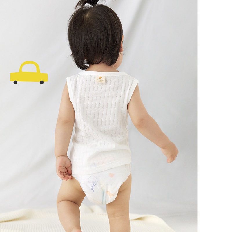 Áo Ba Lỗ Cotton Mềm Mại Màu Trơn Phối Lưới Thoáng Khí Thời Trang Mùa Hè Cho Bé 0-10 Tuổi