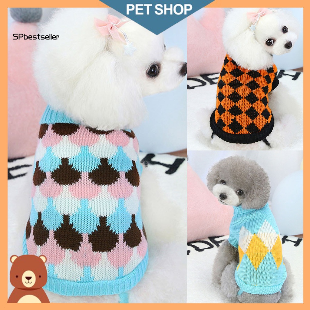 Spbestsellwr Áo Sweater Dệt Kim Chui Đầu Cổ Cao Giữ Ấm Hai Ống Nhỏ Vừa Và Vừa Mùa Đông Cho Thú Cưng