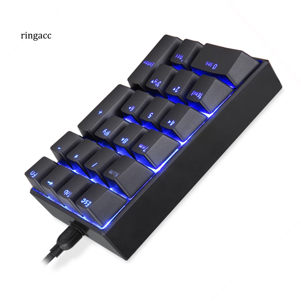 Bàn Phím Cơ Mini RGA K23 21 Phím Có Dây USB Loại C Màu Xanh Dương Dùng Tại Nhà