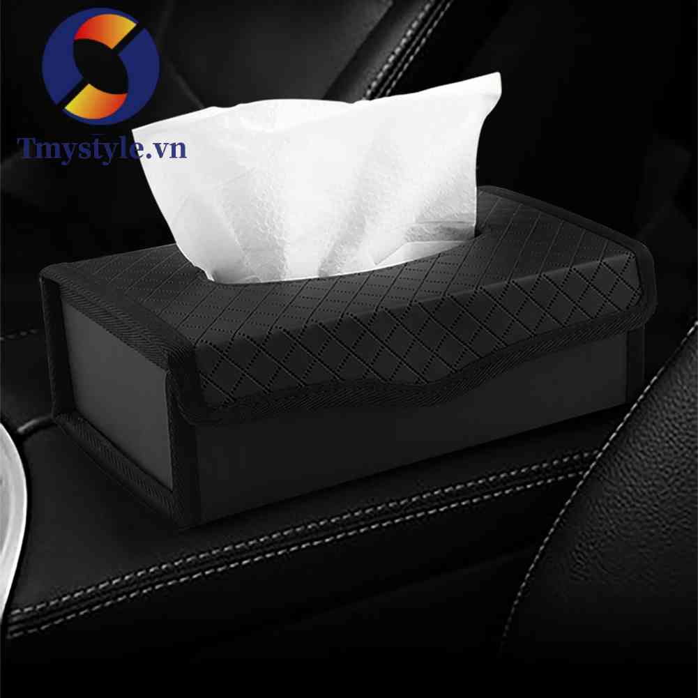 Hộp Đựng Khăn Giấy Bằng Da PU Cỡ Lớn Có Thể Gấp Gọn Tiện Dụng Cho Xe Hơi