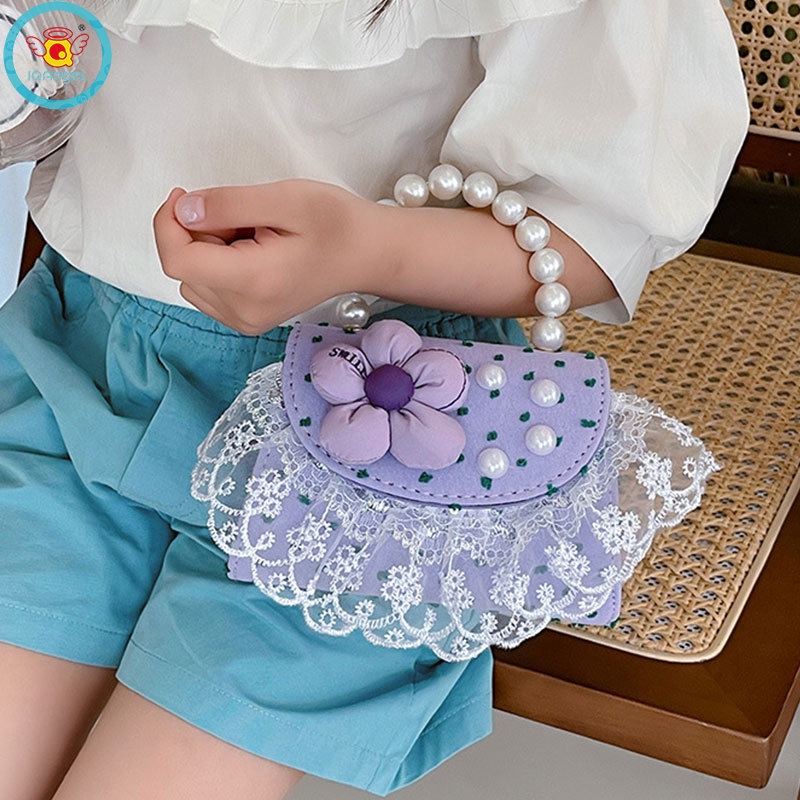 Túi Xách Công Chúa Đeo Vai Đính Hoa Thời Trang Xu Hướng Cho Bé Gái