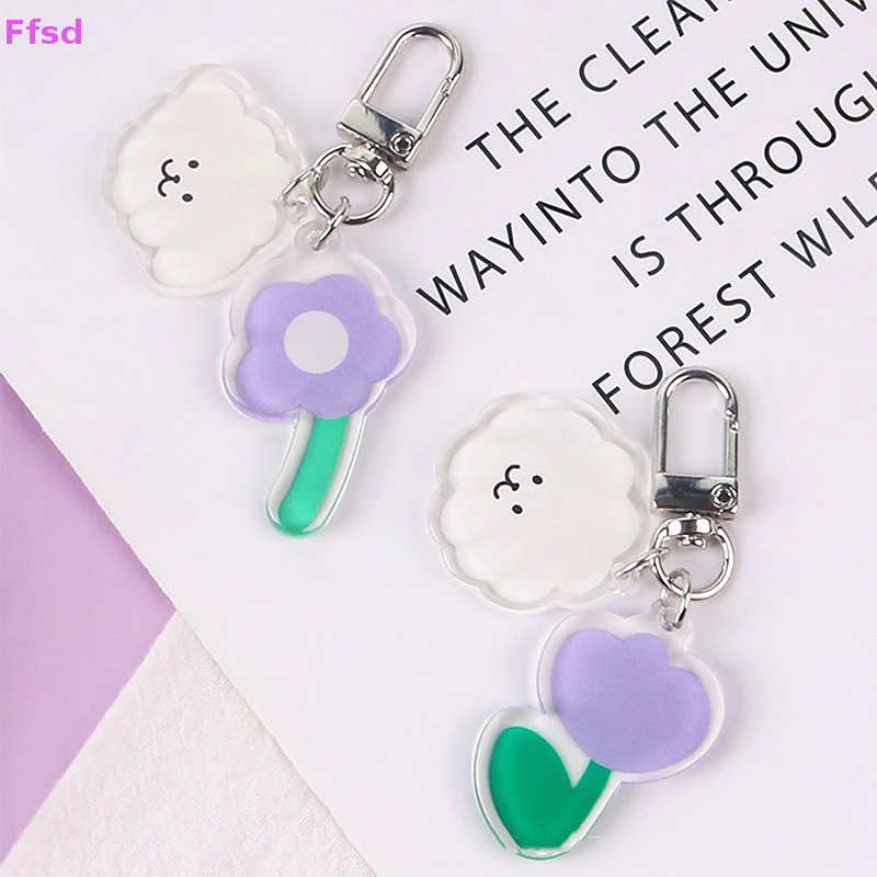 {Ffsd} Móc Khóa Hình Hoa Tulip Đám Mây Dễ Thương Trang Trí Ba Lô / Ô Tô * Bán Chạy