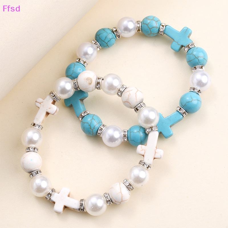 {Ffsd} Vòng Tay Co Giãn Đính Ngọc Trai Thời Trang Phong Cách Punk Cho Nam