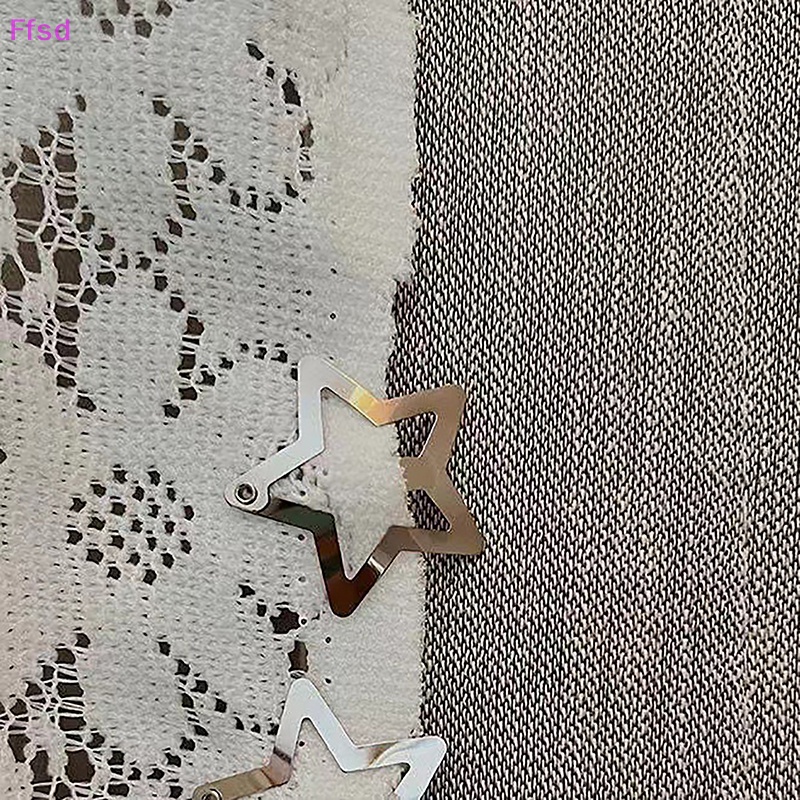 Set 5 Kẹp Tóc Kim Loại Hình Ngôi Sao Màu Bạc Thời Trang Cho Nữ