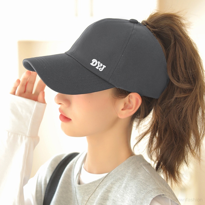 Mũ Lưỡi Trai Mềm Mại Hở Chóp Có Dây Buộc Tóc Đuôi Ngựa Thông Dụng Cho Nữ