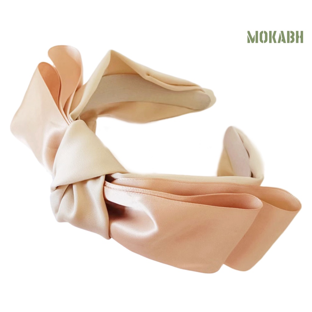 [Mok Abh] Băng Đô Nơ Cài Tóc Bằng Vải Satin Chống Vỡ Dễ Phối Đồ Thời Trang Đẹp Mắt