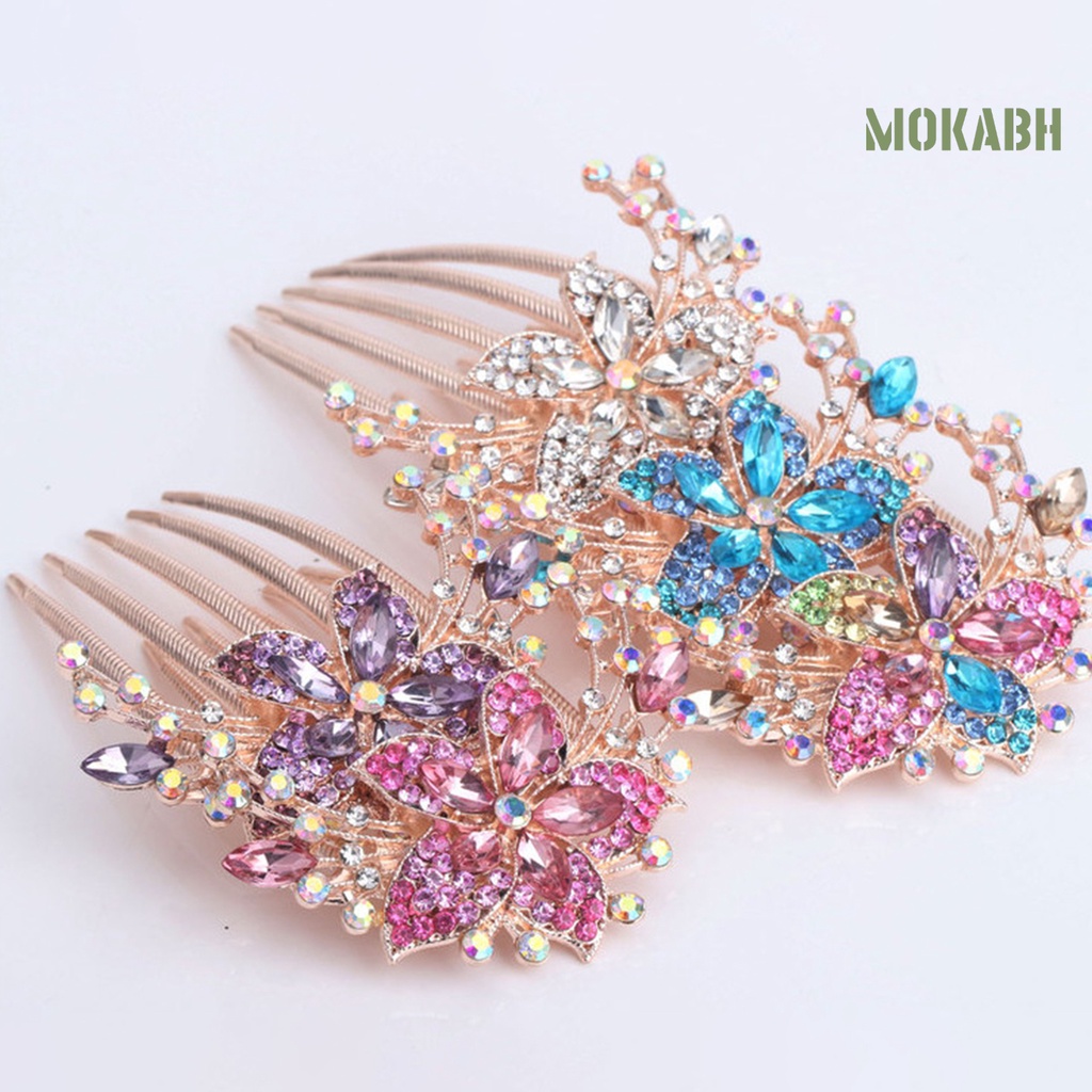 Lược Cài Tóc Năm Răng Đính Đá Lấp Lánh Thời Trang