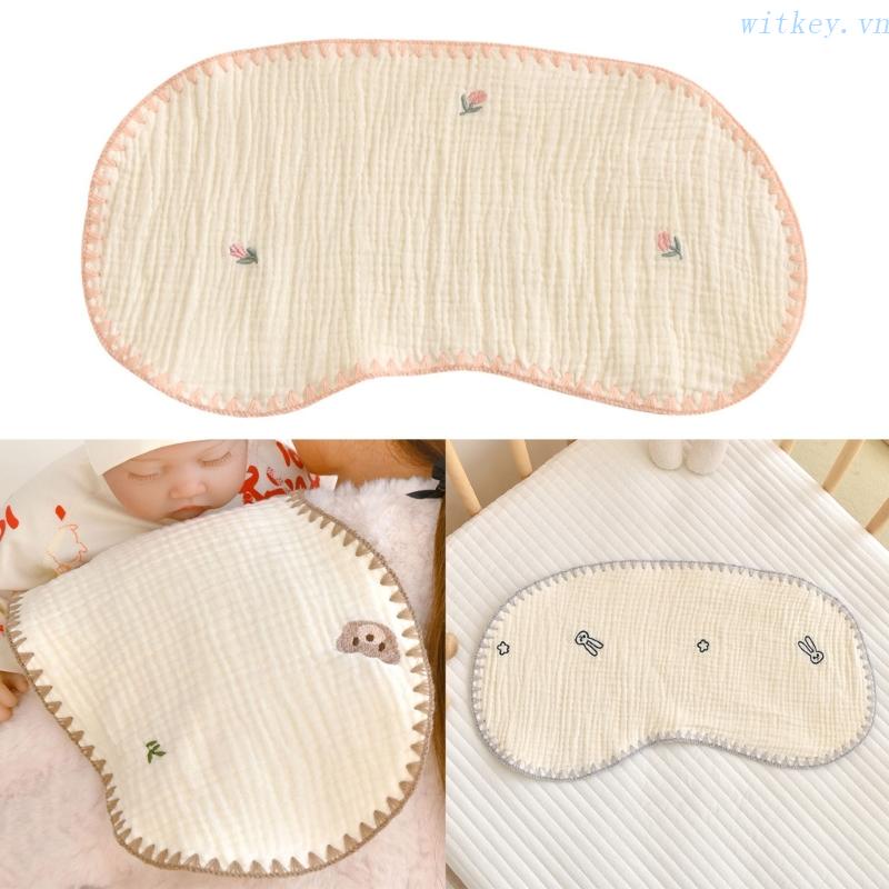 Khăn Vải Thấm Hút Mồ Hôi Thoáng Khí Thêu Hình Hoạt Hình Cho Bé