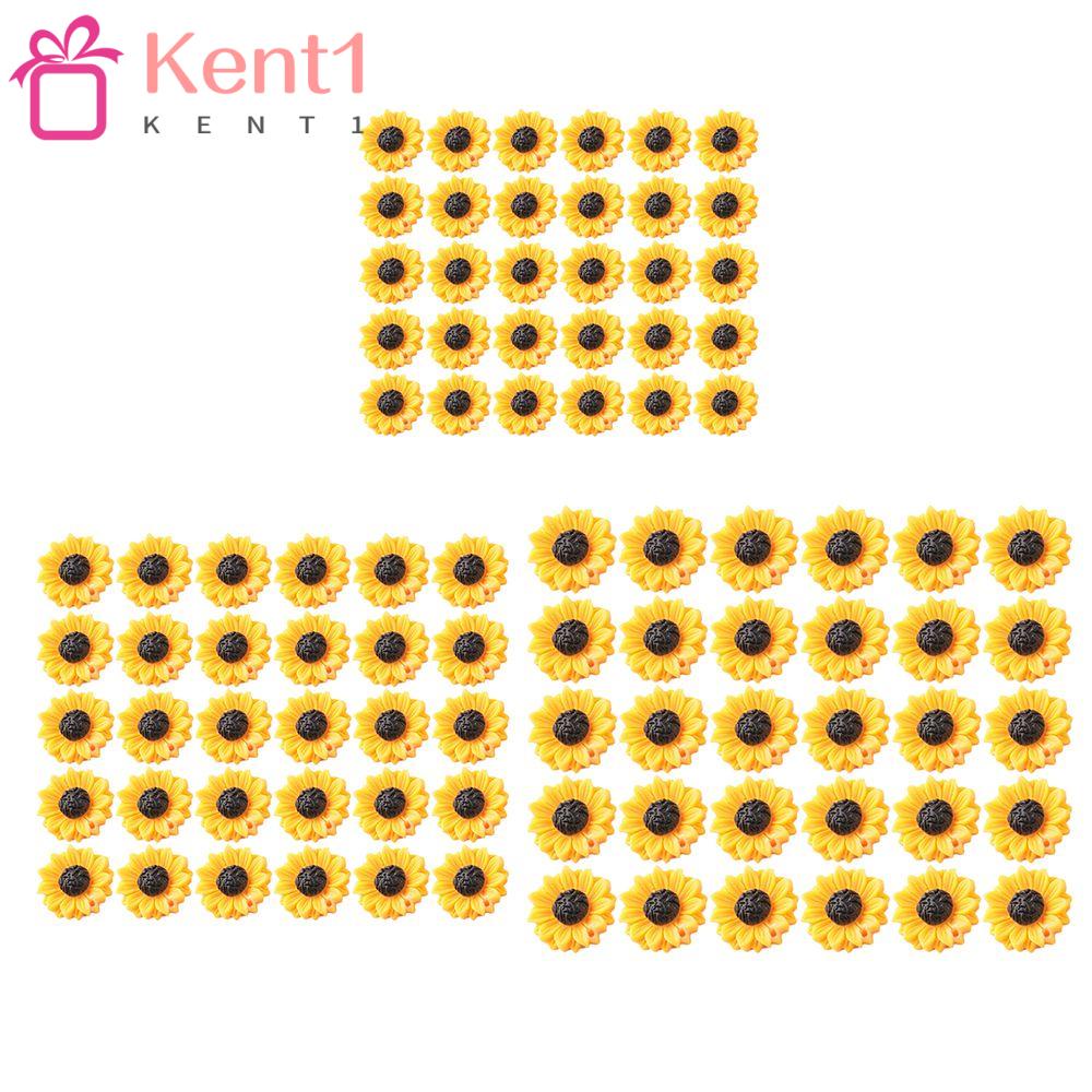 1 30 Mặt Vòng cổ / Bông Tai Hình Hoa Hướng Dương Mini Bằng Resin DIY