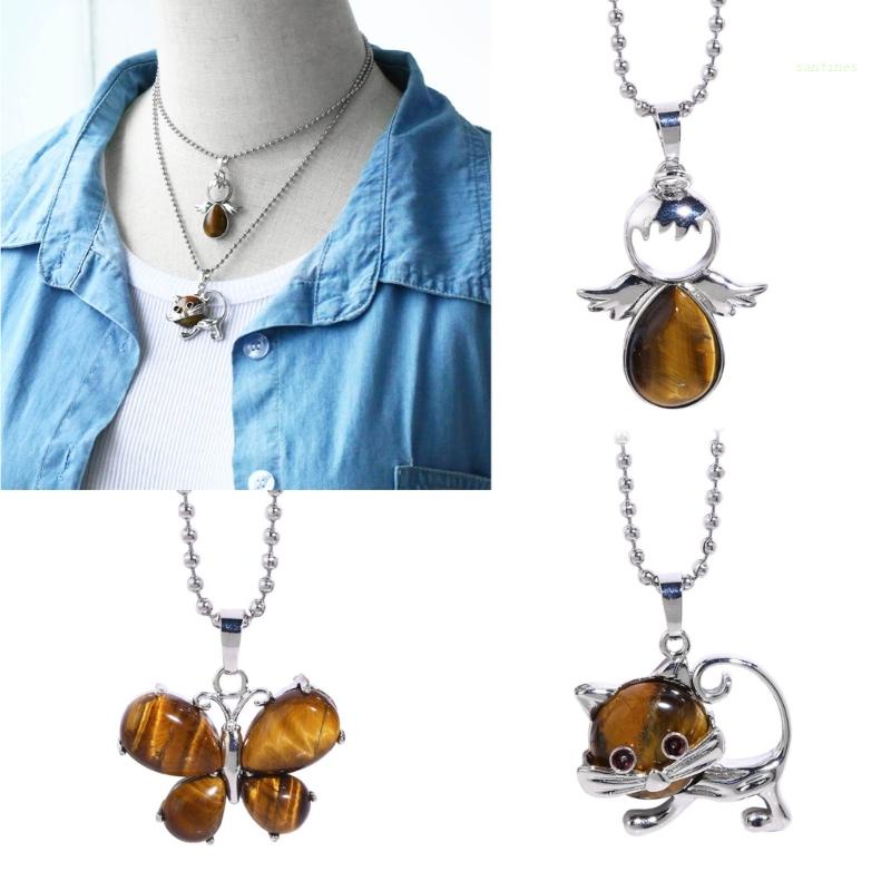 Dây Chuyền Chuỗi Hạt Mặt Hình Bướm / Mèo / Giọt Nước Độc Đáo Thời Trang