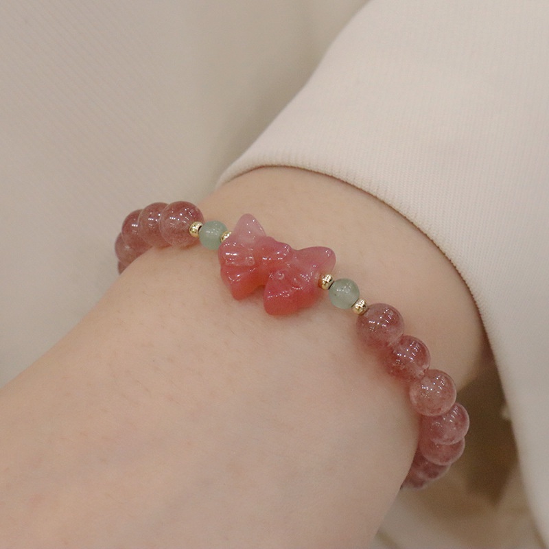 {Hàng Mới Về!} Hàng Mới Về!} Đầm Không Tay Thời Trang Mùa HèVòng Tay Pha Lê Hình Trái Dâu Xinh Xắn Cho Nữ